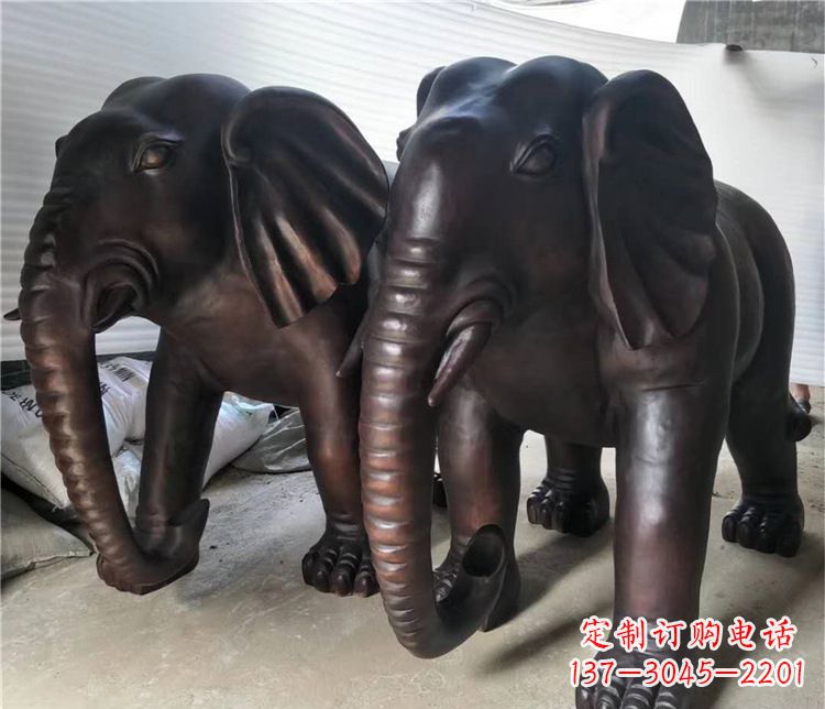 达州优雅精美的铜制大象雕塑