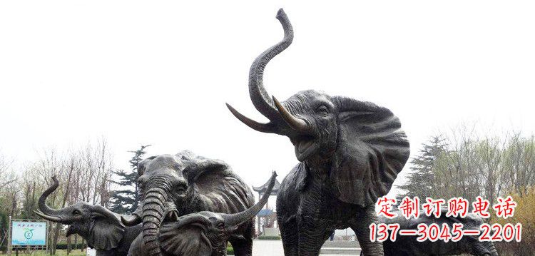 达州大象群铜雕景观