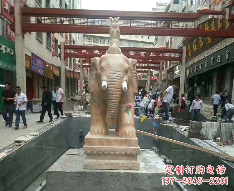 达州优雅活泼的大象石材雕塑