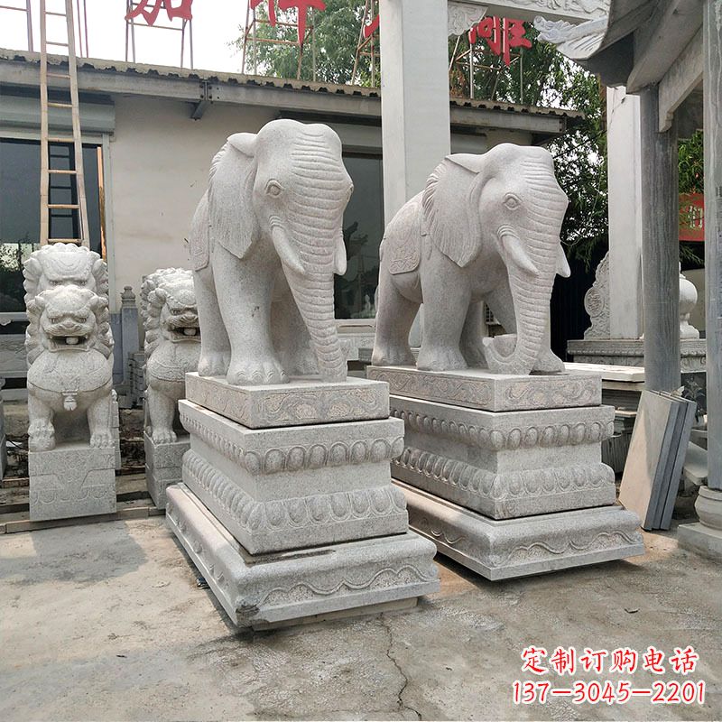 达州大象石材喷水雕塑