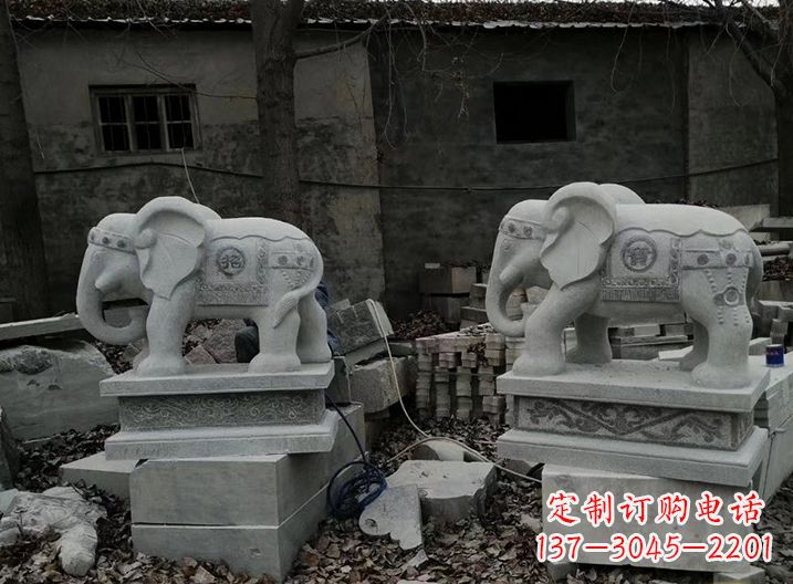 达州大象石雕摆件