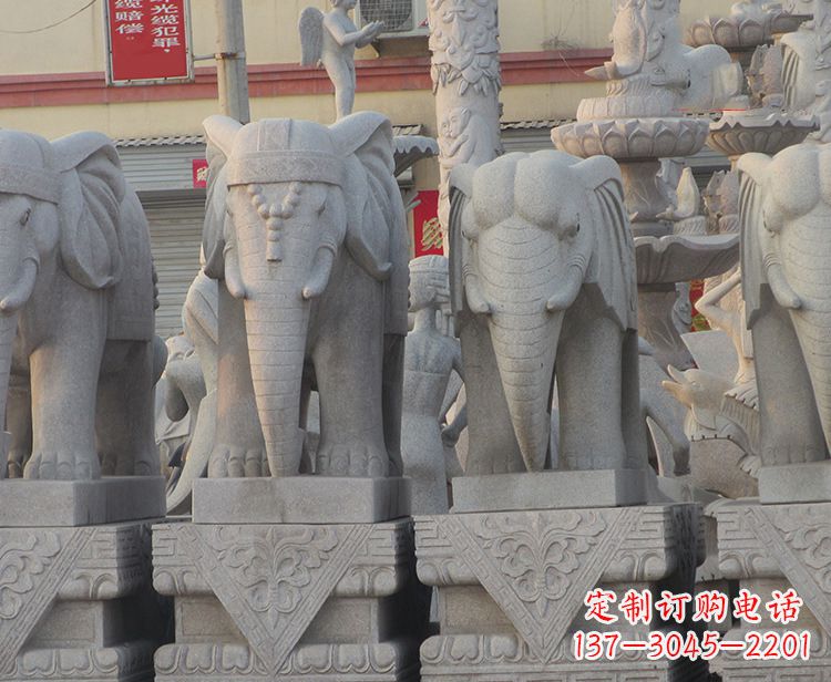 达州大象石柱雕塑