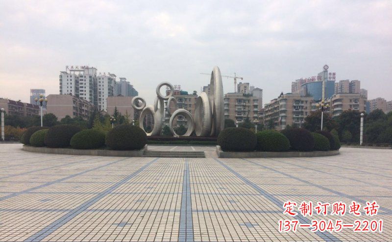 达州大小圆环广场不锈钢雕塑