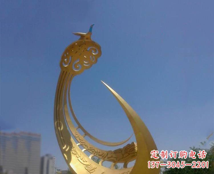 达州不锈钢创意凤凰雕塑