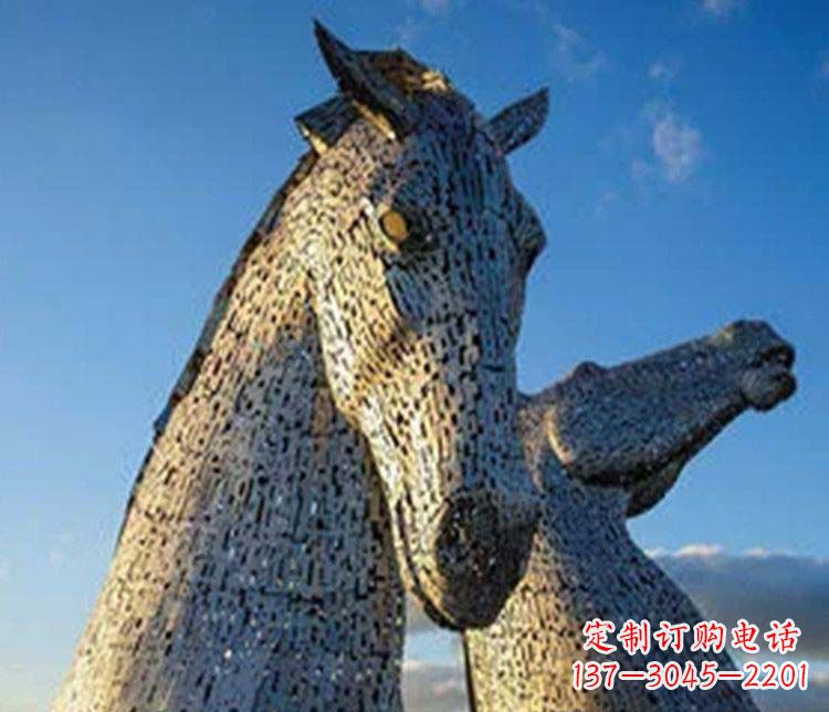 达州大型不锈钢抽象马雕塑