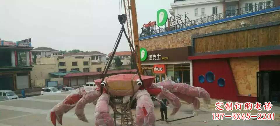 达州大型不锈钢螃蟹雕塑11