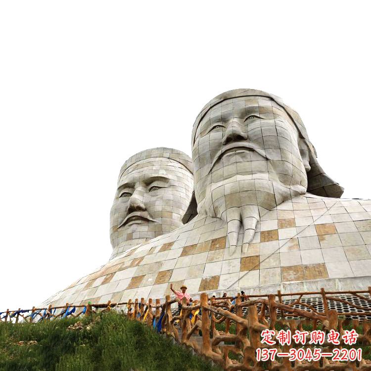 达州大型成吉思汗石雕头像景观雕塑-景区景点历史名人景观雕像