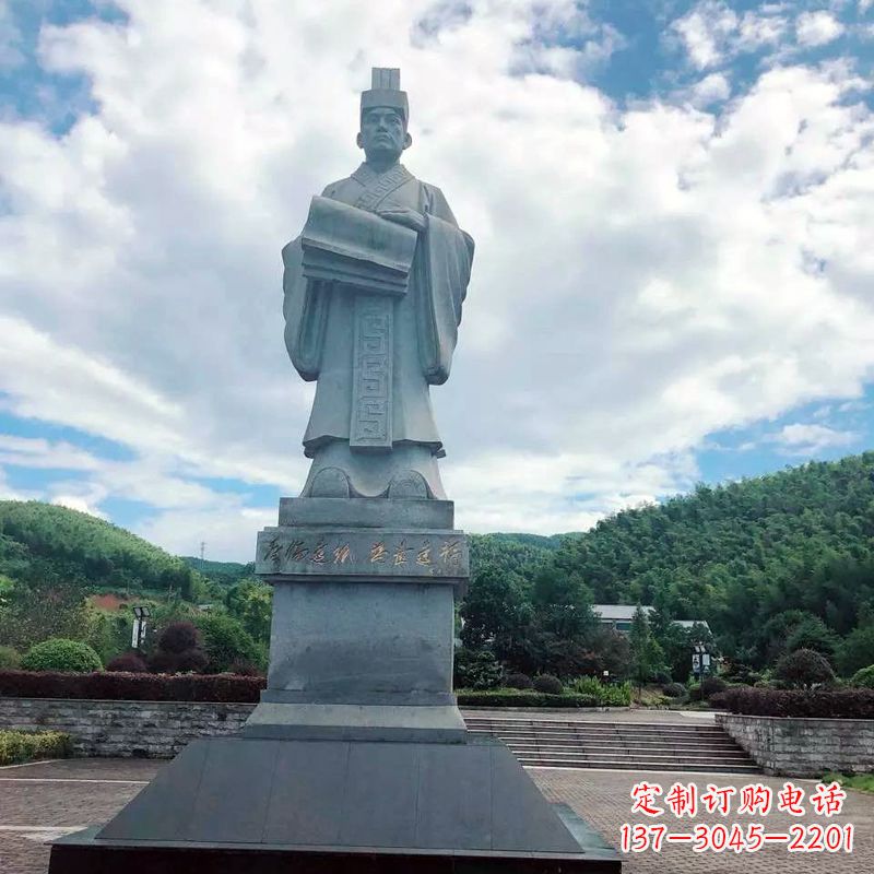 达州大型蔡伦石雕像-景区广场历史文化名人雕塑