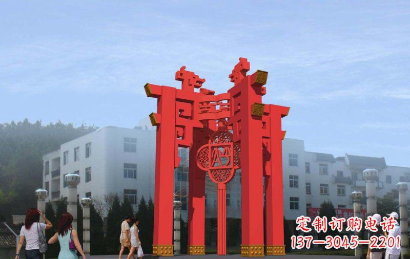 达州大型抽象灯笼广场不锈钢雕塑