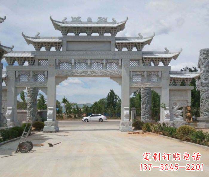 达州大型村口牌坊石雕
