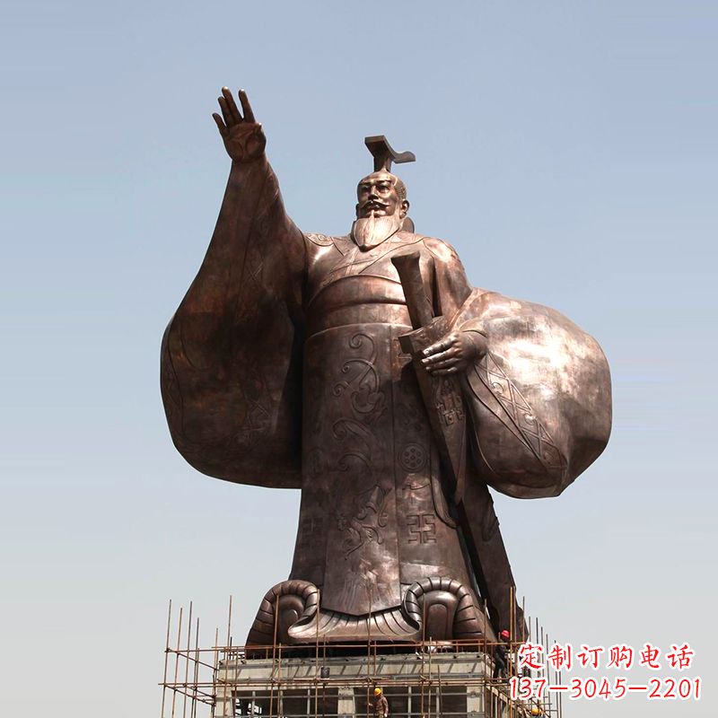 达州传承历史风采,精美秦始皇铜雕塑