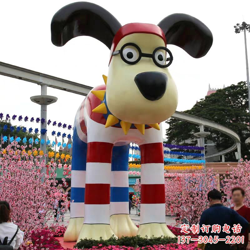 达州大型卡通狗雕塑-商场广场动物景观美陈