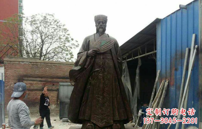 达州典雅大型立式诸葛亮铜雕