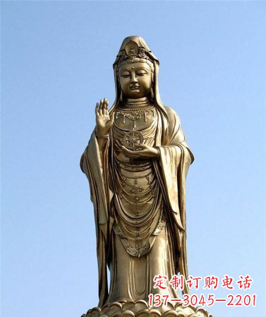 达州大型立式铜观音雕塑