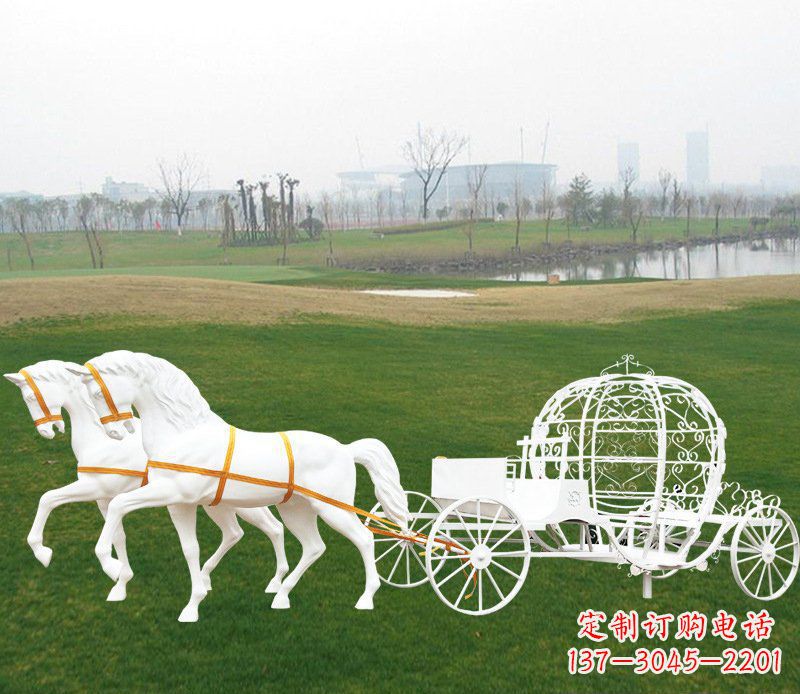 达州优雅迷人的欧式马车动物玻璃钢雕塑