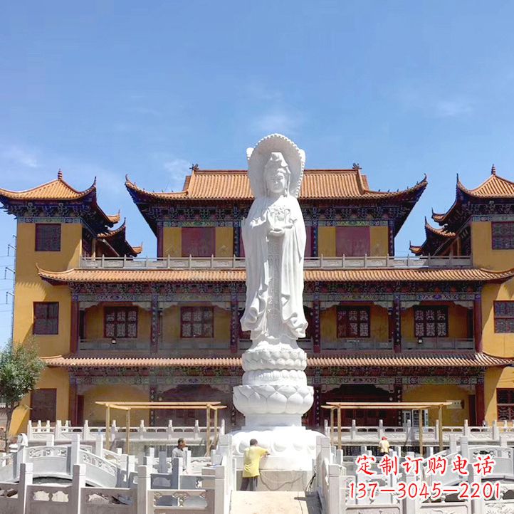 达州精美汉白玉观音石雕塑