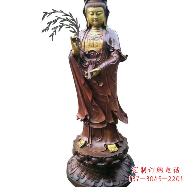 达州高贵优雅的观音铜雕塑