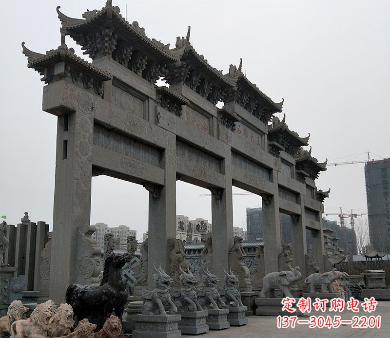 达州精美仿古牌坊石雕