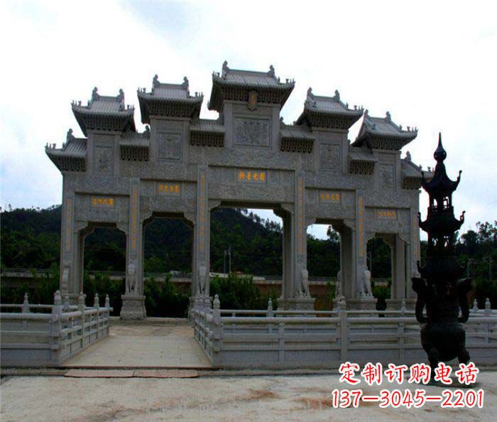 达州精美石雕牌坊雕塑