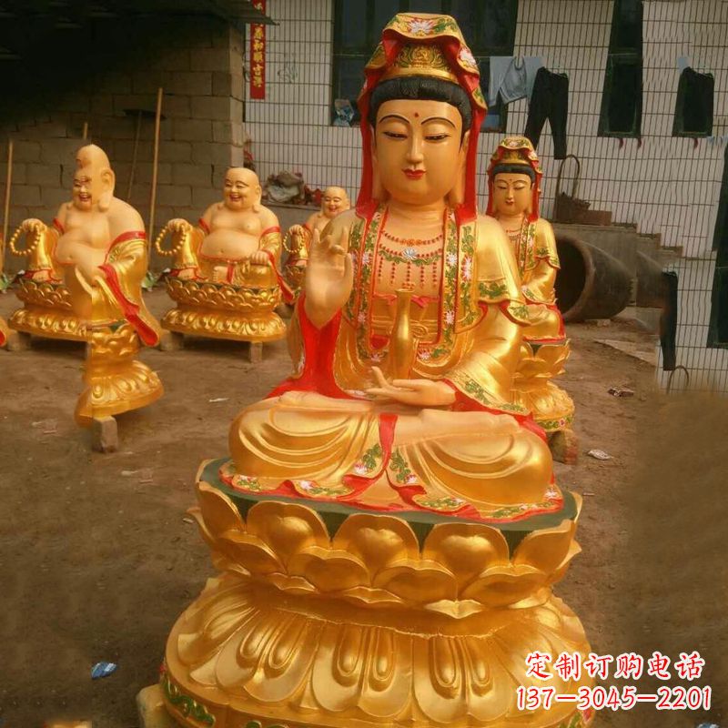 达州完美体现观音神性的铸铜观音雕塑