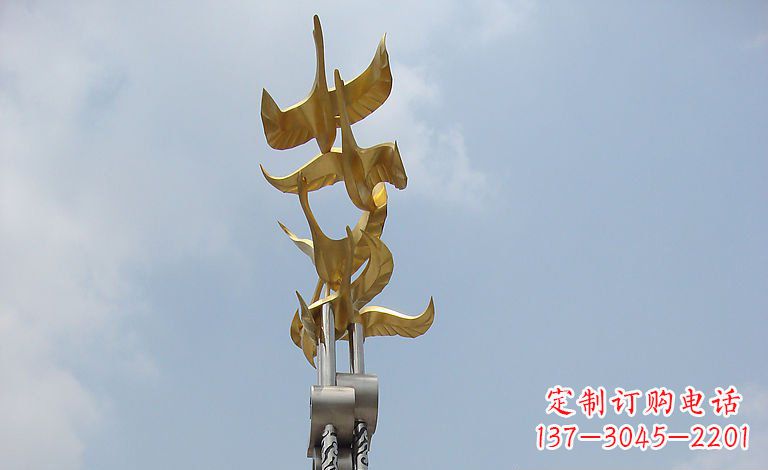 达州大雁不锈钢雕塑—梦想之羽