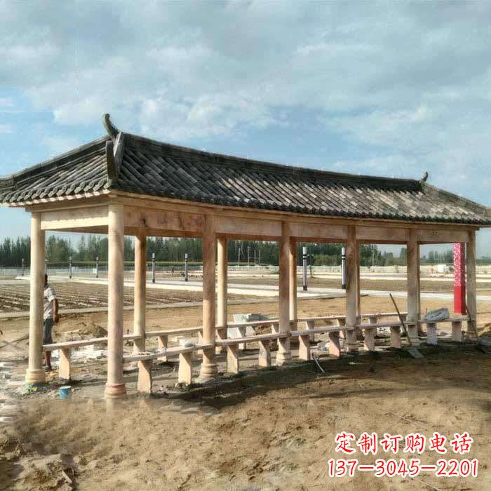 达州华丽精美的瓦石长廊雕塑