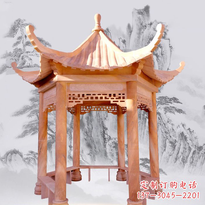 达州优雅大理石雕刻凉亭