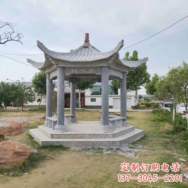 达州中领雕塑 | 六角石凉亭公园雕塑