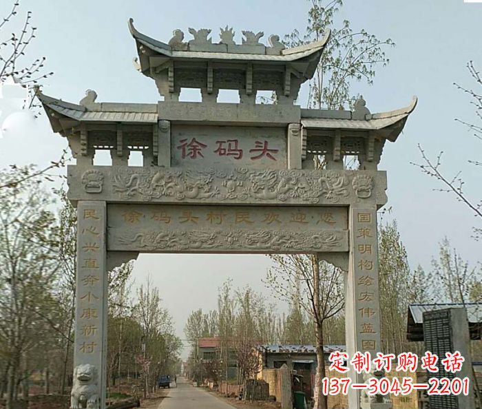 达州精美纯手工大理石牌坊雕塑