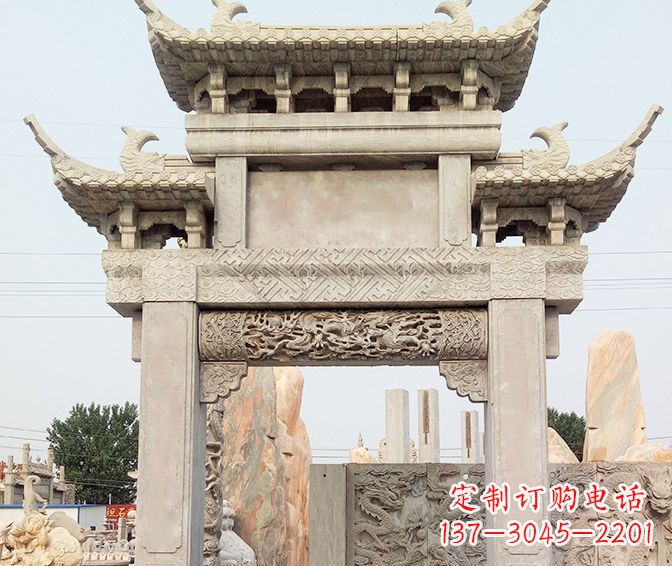 达州特色大理石牌坊石雕