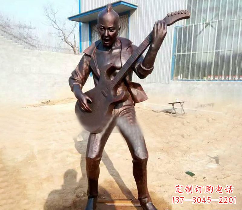达州精致细腻的铜吉他雕塑