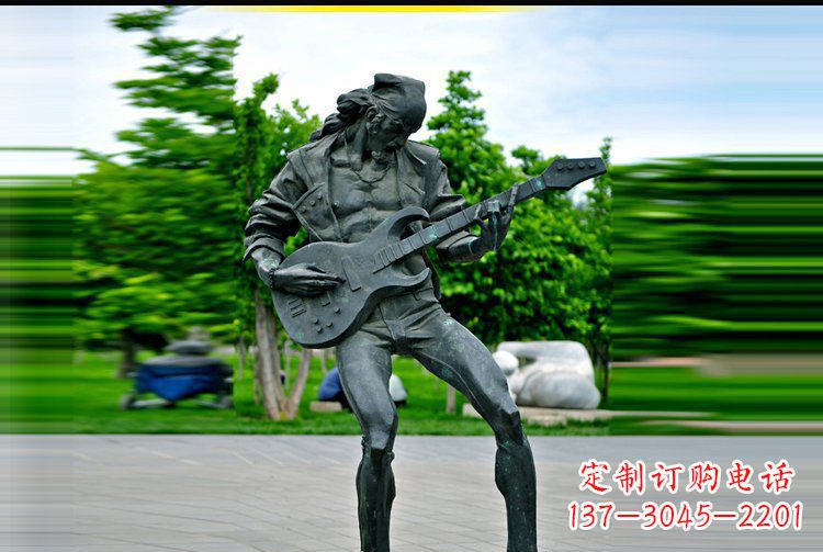 达州铜雕吉他景观雕塑