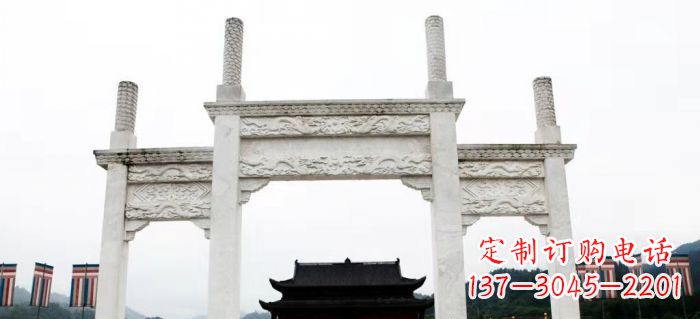 达州道路大理石牌坊 (3)