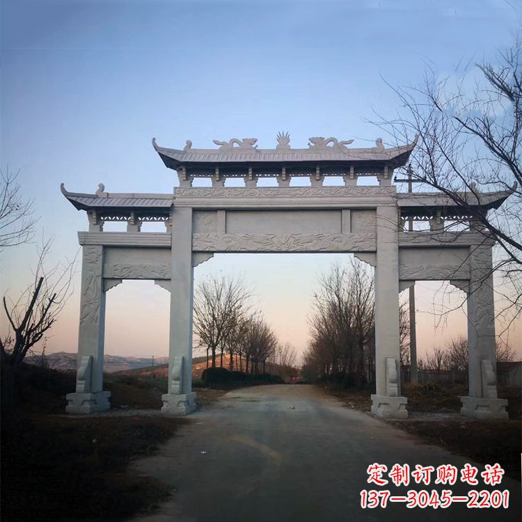 达州品质卓越的道路三门石牌坊雕塑