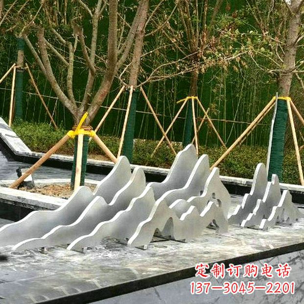 达州高品质室外不锈钢假山雕塑