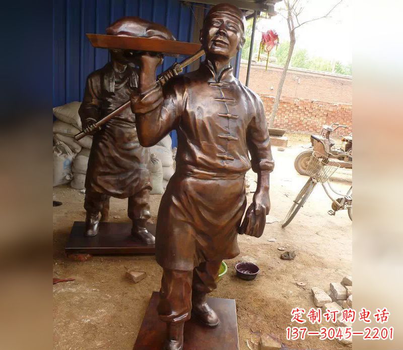 达州店小二铜雕,精美绝伦,永传佳话