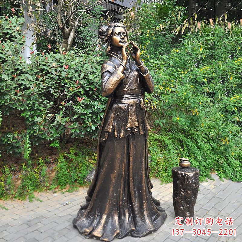 达州貂蝉铜雕塑公园古代美女人物雕塑