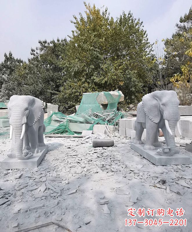 达州优雅精美大象石雕