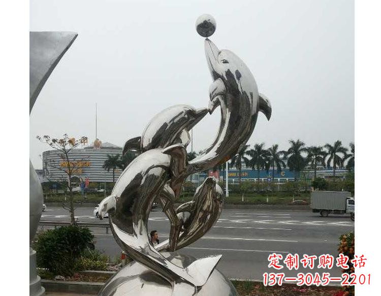 达州海豚精美不锈钢雕塑