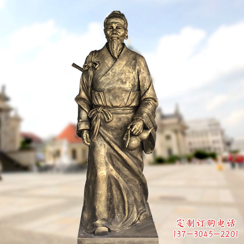 达州东汉末年著名医学家华佗仿铜雕塑