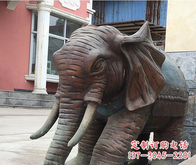 达州动物大象公园铜雕摆件