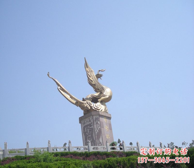 达州传统工艺精美凤凰铜雕塑