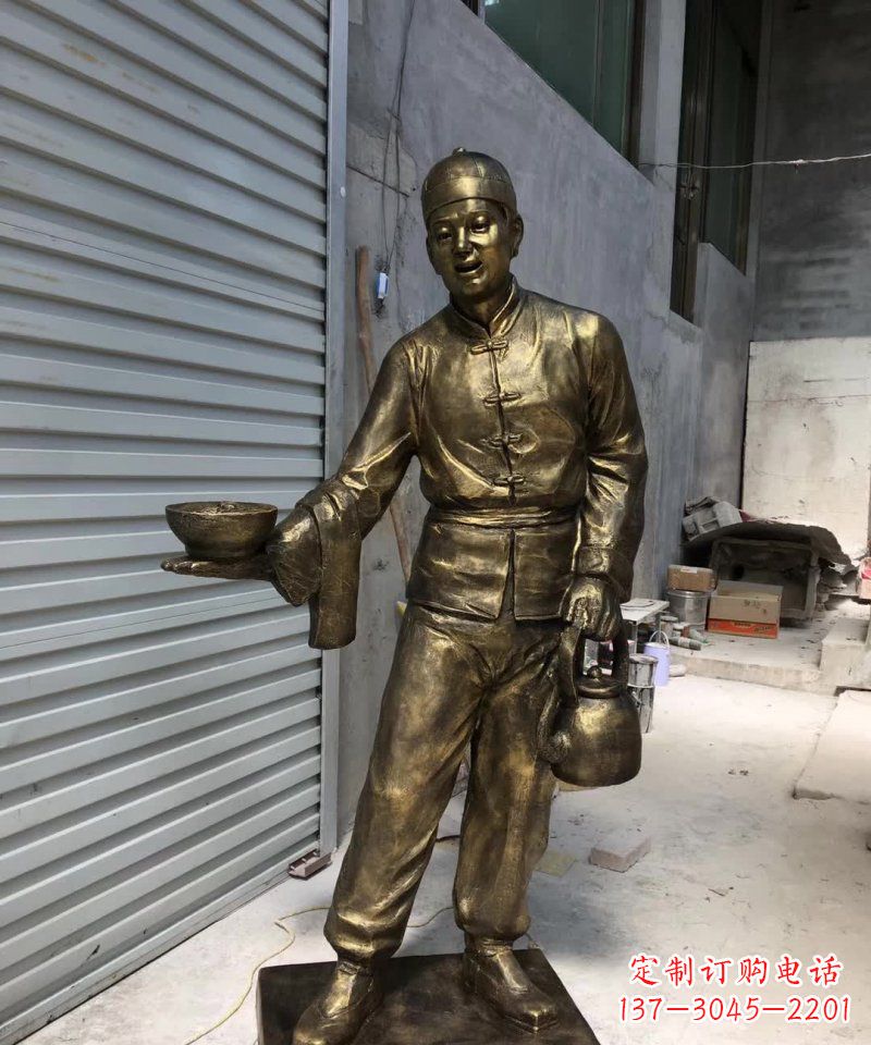 达州铜雕店小二,象征忠诚勤劳的精神
