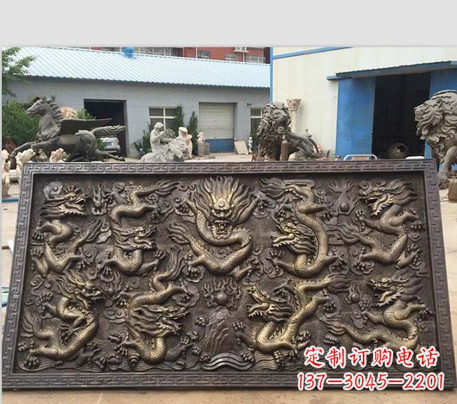 达州锻铜九龙浮雕雕塑