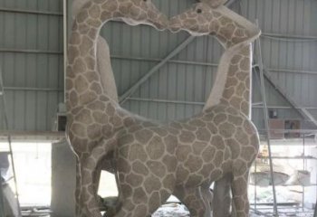 达州大理石艺术精美长颈鹿雕塑