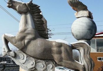 达州大理石马踏祥云石雕