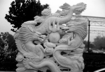 达州精美大理石双龙雕塑