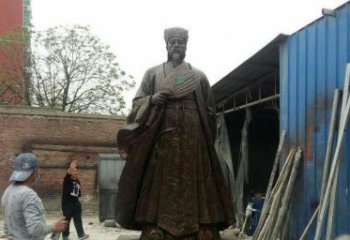 达州典雅大型立式诸葛亮铜雕