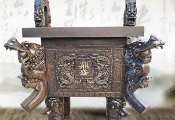 达州典雅双龙四龙铜鼎雕塑