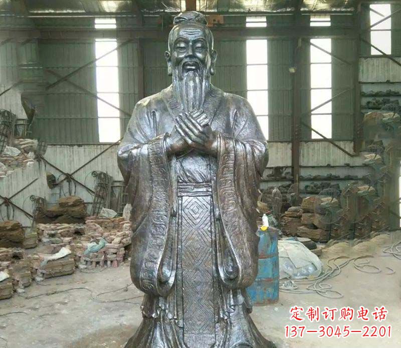 达州锻铜校园老子人物雕塑,铸就永恒的追求